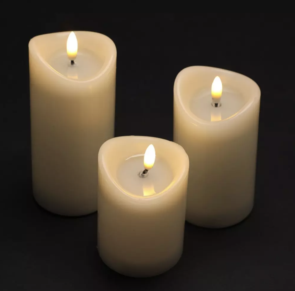 Bougies Led lot de 3 Blanche
