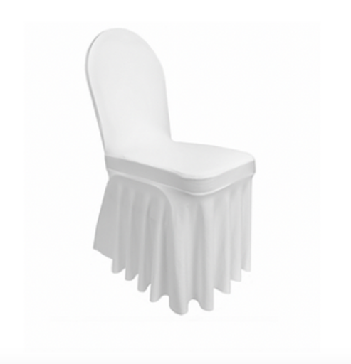 [HC2001] Housse de chaise blanche juponnage 