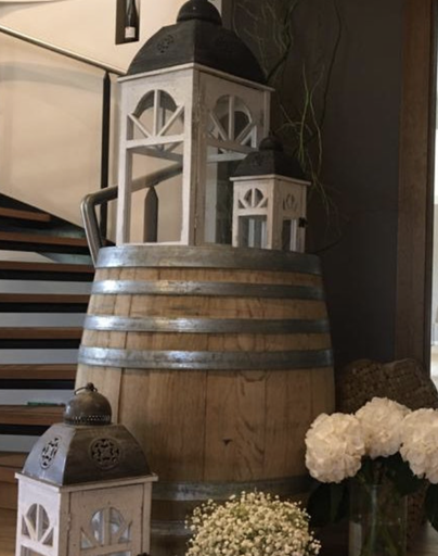 [CH1006] Lot 4 lanternes blanc vieilli