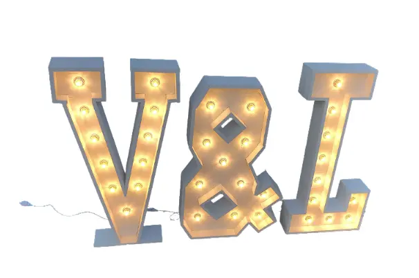 Lettre E Géante LED 120 Cm - Lettre Lumineuse Mosaïque Pour Mariage, Anniversaire & Noël