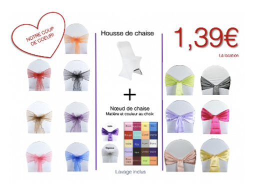 Promotion Housse blanche & Nœud de chaise