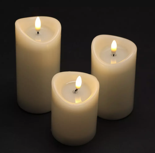[DA3007] Bougies Led lot de 3 Blanche