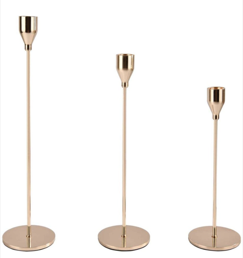 [DH2005] Lot de 3 Bougeoirs or 